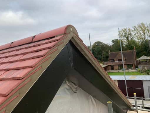 This is a photo of a new gable roof installation. This work was carried out by Middleton Roofing